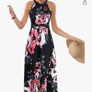 Tropical Halter hi/low Maxi